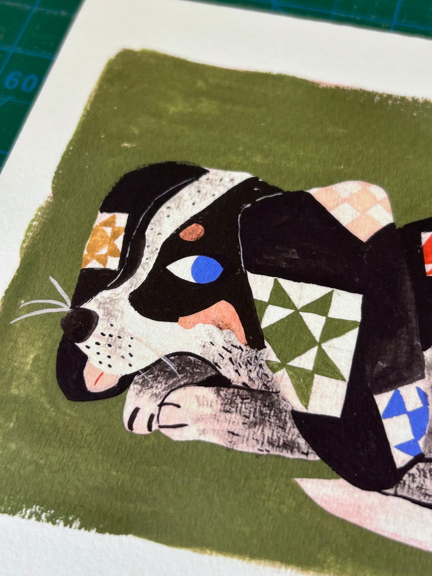 Quilty Dog Art Print