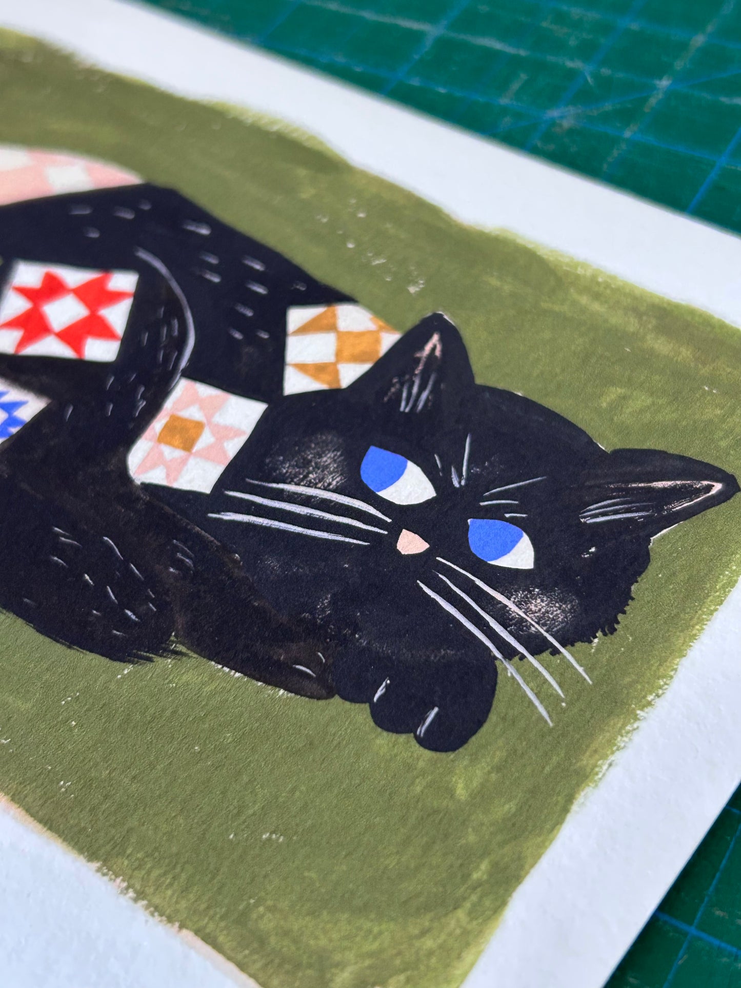 Quilty Cat Art Print