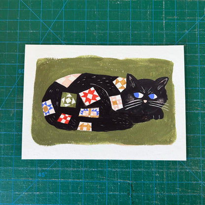 Quilty Cat Art Print