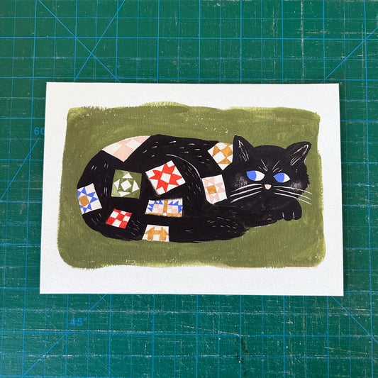 Quilty Cat Art Print