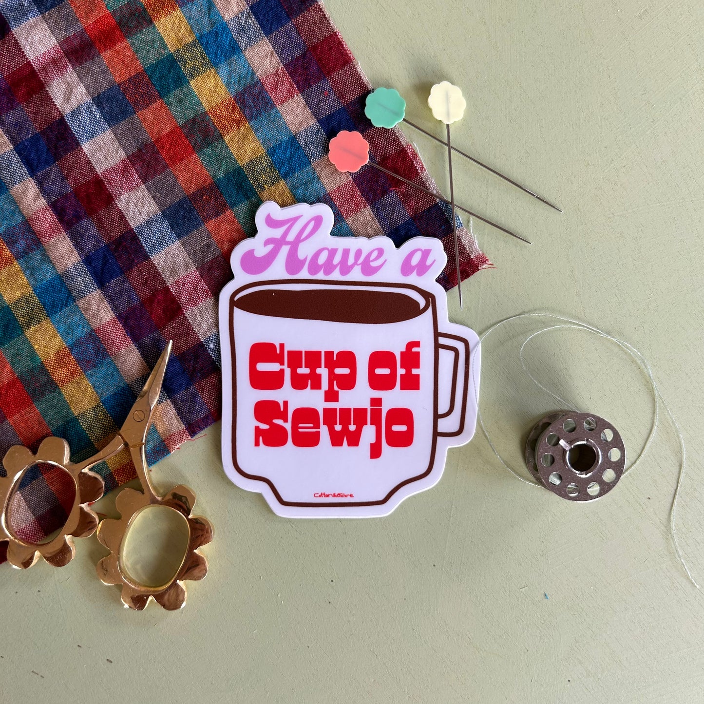 Have a Cup of Sewjo Sticker