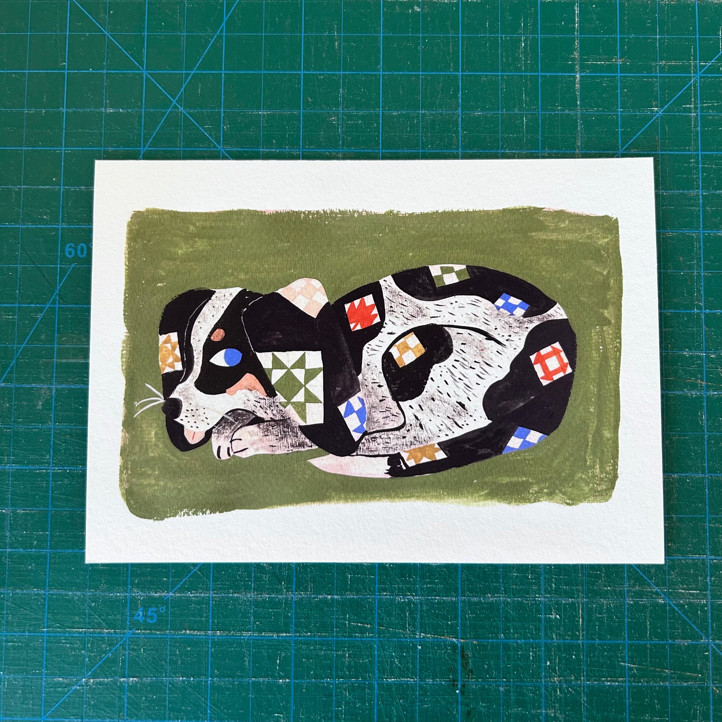 Quilty Dog Art Print